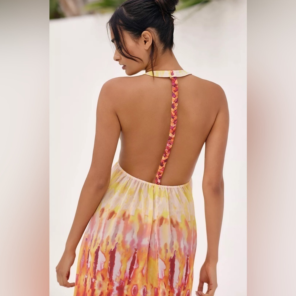 NWT Size XS (P2P 19 -20") - By Anthropologie Sleeveless Tiered Maxi Dress - Picture 2 of 16